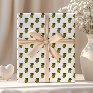 Papel De Regalo Patrón de piñas de frutas tropicales de verano