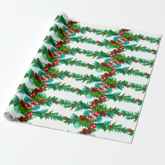 Papel De Regalo Patrón de Pine Garland Navidades festivos