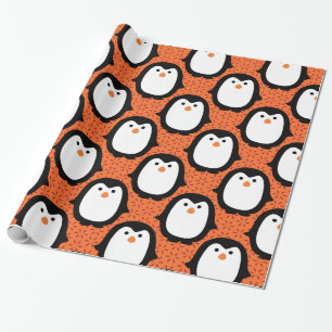 Papel De Regalo Patrón de pingüino corto
