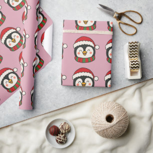 Papel De Regalo Patrón de pingüino lindo Navidad Fiesta