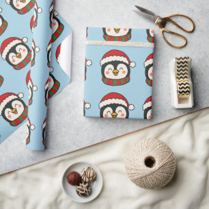 Papel De Regalo Patrón de pingüino lindo Navidad Fiesta