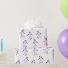 Patrón de pingüinos de baile de corte navidad