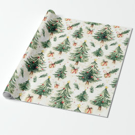Papel De Regalo Patrón De Pinos De Pino De Los navidades