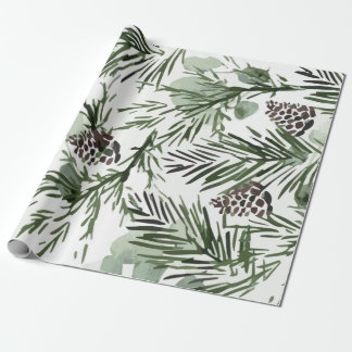 Papel De Regalo Patrón de pinos y pinecones
