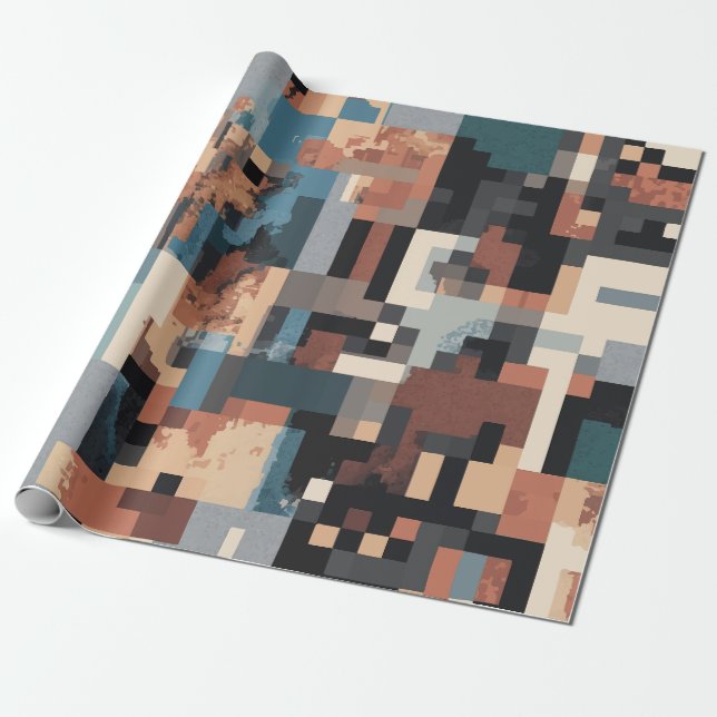 Papel De Regalo patrón de píxeles abstracto (Desenrollado)