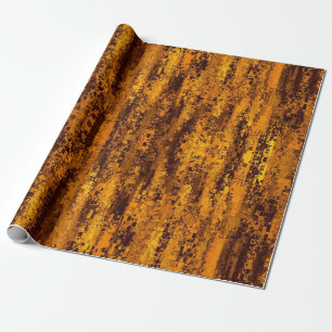 Papel De Regalo Patrón de píxeles dorados y negros