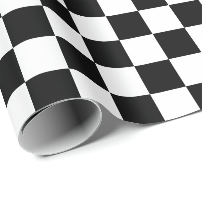 Papel De Regalo Patrón De Placa De Control Negro Y Blanco (Esquina del rollo)