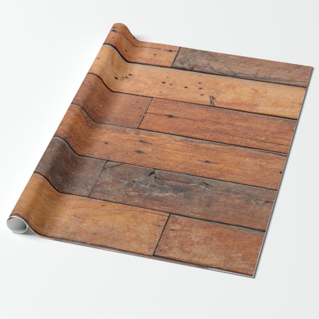 Papel De Regalo Patrón de planchas de madera de imitación marrón r (Desenrollado)