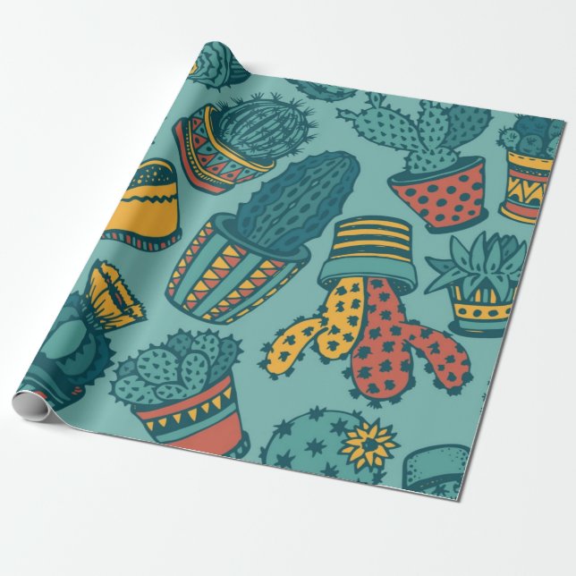 Papel De Regalo Patrón de planta (Desenrollado)
