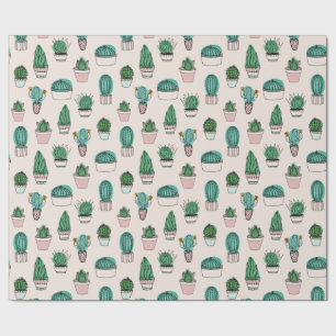 Papel De Regalo Patrón de planta suculenta Cactus Cacti