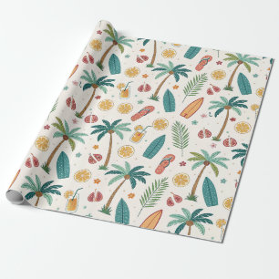 Papel De Regalo Patrón de playa de verano tropical (1)