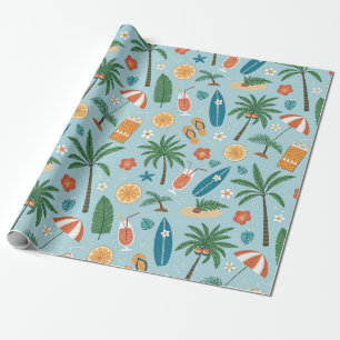 Papel De Regalo Patrón de playa de verano tropical (2)