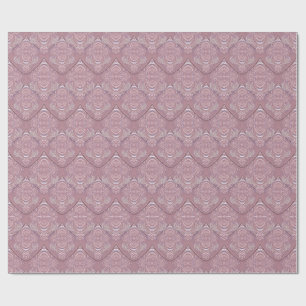 Papel De Regalo Patrón de pluma Art Nouveau en rosa