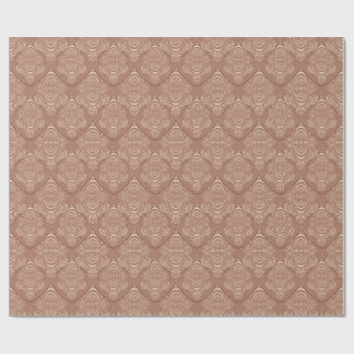 Papel De Regalo Patrón de plumas Art Nouveau en naranja