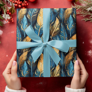 Papel De Regalo Patrón de plumas nativas indígenas Boho