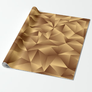 Papel De Regalo Patrón de polígono dorado de lujo