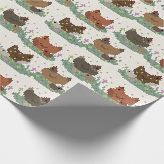 Papel De Regalo Patrón de pollitos pixel adorables