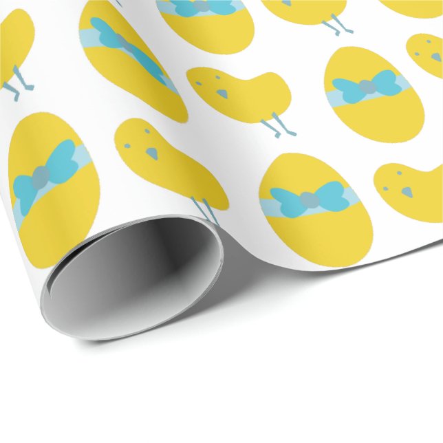 Papel De Regalo Patrón de pollo y huevo de Pascua (Esquina del rollo)