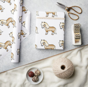 Papel De Regalo Patrón de pony de dibujos animados lindo Palomino