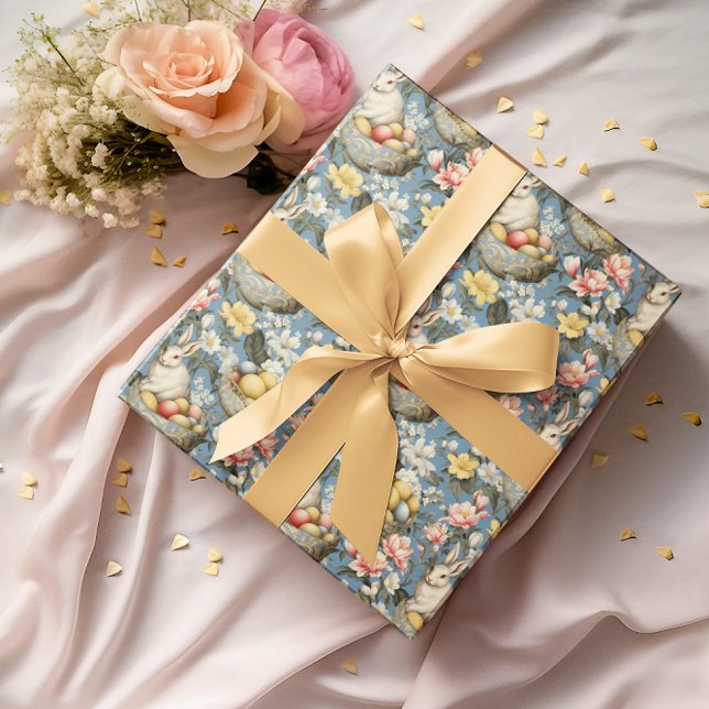 Papel De Regalo Patrón de primavera de conejito de Semana Santa (Subido por el creador)