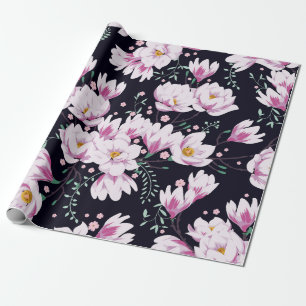 Papel De Regalo Patrón de primavera sin foco con magnolias.