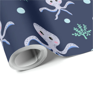 Papel De Regalo Patrón de pulpo bajo el mar