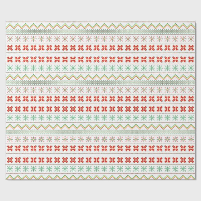Papel De Regalo Patrón de punto de píxel verde-amarillo-rojo (Superficie plana)