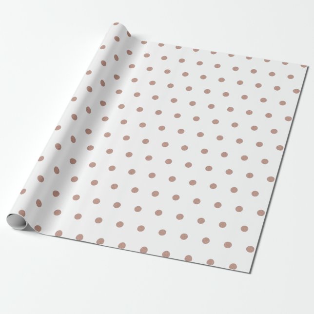 Papel De Regalo Patrón de punto de polka con textura de oro Rosa (Desenrollado)