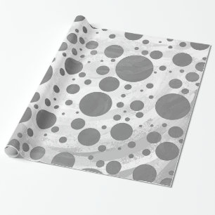 Papel De Regalo Patrón de punto de polka gris pizarra