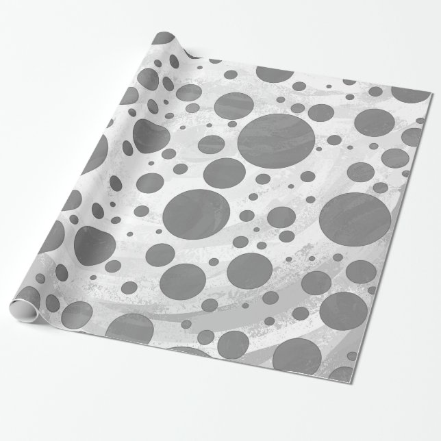 Papel De Regalo Patrón de punto de polka gris pizarra (Desenrollado)