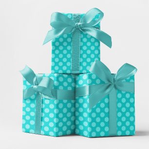 Papel De Regalo Patrón de punto de polka monocromático azul del Ca