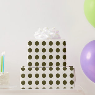 Papel De Regalo Patrón de punto de polka verde oliva y viejo encaj