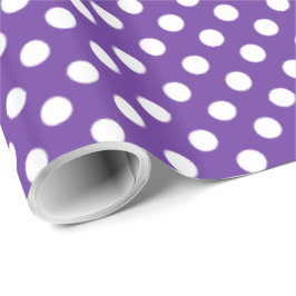 Papel De Regalo Patrón de puntos Corazón púrpura