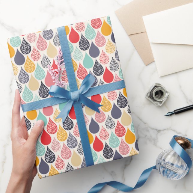 Papel De Regalo Patrón de puntos de arte pop Raindrop (Regalar)