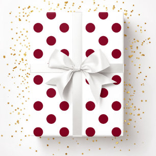 Papel De Regalo Patrón de puntos de la polca roja de Borgoña