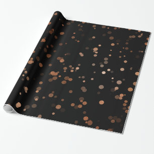 Papel De Regalo Patrón de puntos de la polka de oro rosa elegante