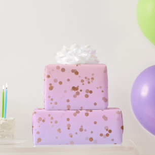 Papel De Regalo Patrón de puntos de la polka holográfica elegant
