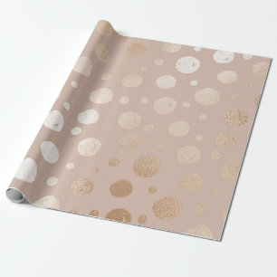 Papel De Regalo Patrón de puntos de oro y beige Rosa