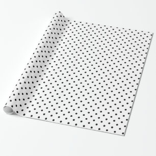 Papel De Regalo Patrón de puntos de polka blanco y negro