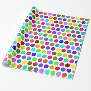 Papel De Regalo Patrón de puntos de polka coloreado + tu trasero. 