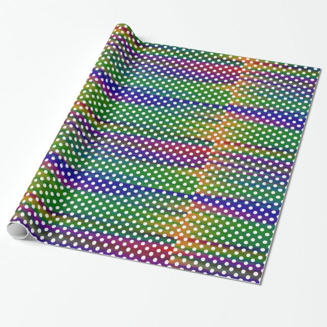 Papel De Regalo Patrón de puntos de polka colorido (Desenrollado)