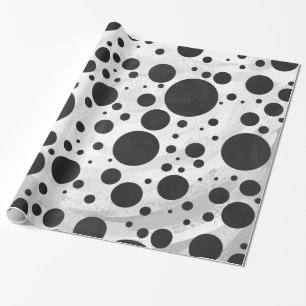 Papel De Regalo Patrón de puntos de polka negro de Kohl