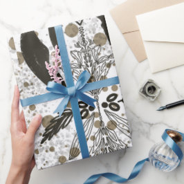 Papel De Regalo Patrón de puntos de polka ornamental dorado vintag