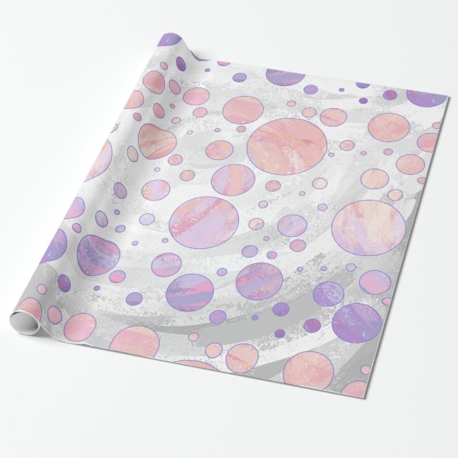 Papel De Regalo Patrón de puntos de polka rosa claro (Desenrollado)