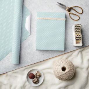 Papel De Regalo Patrón de puntos de polka suizo simple   Azul clar