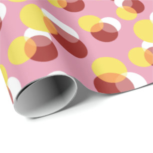 Papel De Regalo Patrón de puntos geométricos de polka de Moda rosa