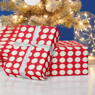 Papel De Regalo Patrón de puntos geométricos rojos y blancos de lo