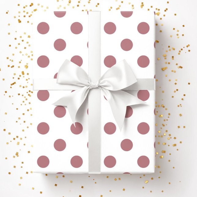 Papel De Regalo Patrón de puntos polacos Rosa rosado (Pink Dusty Rose Polka Dots Pattern Wrapping Paper)