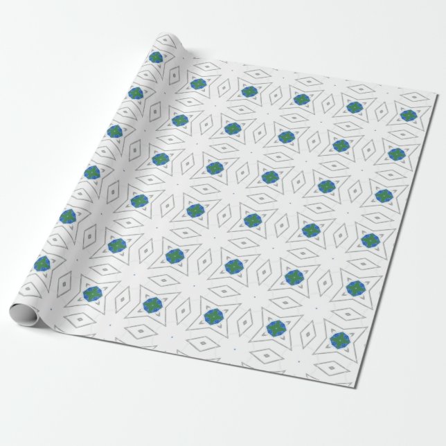 Papel De Regalo Patrón de puntos verde blanco (Desenrollado)