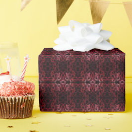 Papel De Regalo Patrón de puntos y garabatos rosados y rojos sobre
